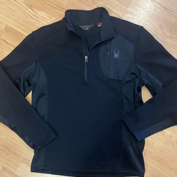 Spyder Jacket 1/4 Zip Black Mens Sz L - Picture 1 of 3